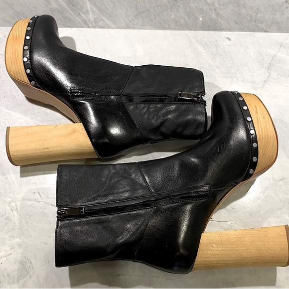 ZARA 70’S STYLE WOOD PLATFORM BOOTS - Picture 1 of 6